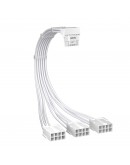 1stPlayer удължителен кабел Custom Sleeved Modding Cable White - 3 x PCIe 8-pin to 12VHPWR - FM3-B-WH