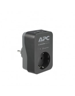 APC Essential SurgeArrest 1 Outlet 2 USB Ports Bla