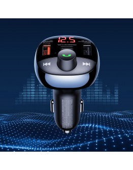 FM Трансмитер Remax Lodi RCC331, Зарядно за кола, 54.5W, Bluetooth, Черен – 40339