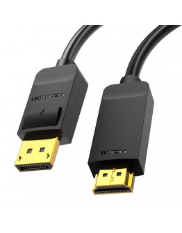 Vention кабел Cable DisplayPort to HDMI 1.5m - 4K, Gold Plated - HAGBG