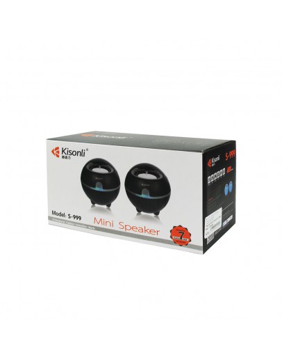 Тонколони Kisonli S-999, 3W*2, USB, Черни - 22040