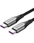 Vention Кабел USB 2.0 Type-C to Type-C - 1.0M Black 5A Fast Charge - TAEHF