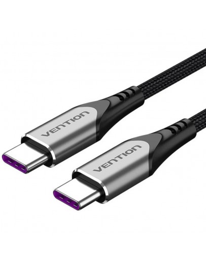 Vention Кабел USB 2.0 Type-C to Type-C - 1.0M Black 5A Fast Charge - TAEHF