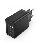 Vention бързо зарядно Fast Charger 2 x QC3.0 18W Black - FBAB0