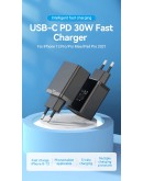 Vention бързо зарядно Fast Charger Wall - QC4.0, PD3.0 Type-C, 30W Black - FAIB0