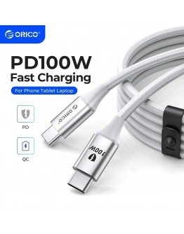 Orico кабел Cable USB C-to-C PD 100W Charging 1.0m Black - CDX-100CC-BK