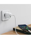 Acefast Универсално зарядно за стена Charger Wall GaN PD20W - A25 - USB-C x 1, USB-A x 1, White