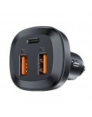 Acefast зарядно за кола Fast Charger Car PD3.0 66W - B9 - USB-C x 1, USB-A x 2, Black