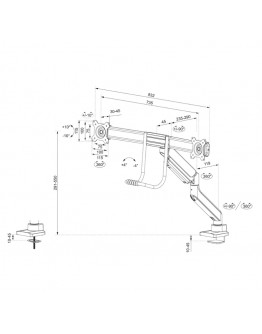 Neomounts Screen Desk Mount 2 screens (topfix clam