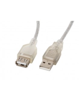 Lanberg extension cable USB 2.0 AM-AF, 5m, transpa