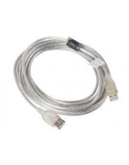 Lanberg extension cable USB 2.0 AM-AF, 5m, transpa