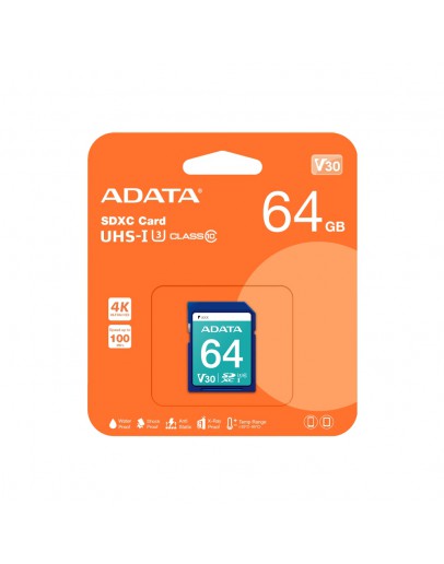 ADATA 64GB SDXC UHS-I U3 V30S