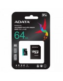 ADATA 64GB MicroSDXC UHS-I U3 V30S (with adapter)