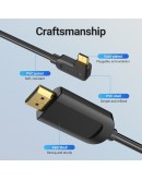 Vention Кабел Type-C to HDMI Cable Right Angle 1.5M Black - CGVBG