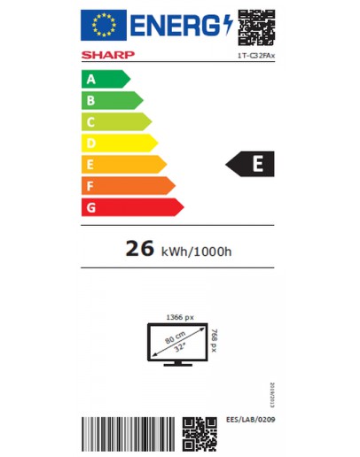 Sharp 32FA2E, 32 LED HD 1366x768, 1 000 000:1, DVB