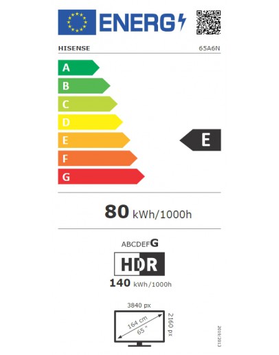 Hisense 65 A6N, 4K Ultra HD 3840x2160, DLED, DFA, 