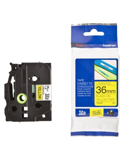 Brother TZe-661 Tape Black on Yellow, Laminated, 3