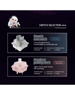 VGN безжична геймърска механична клавиатура Wireless Gaming Mechanical Keyboard - V87 Starry Sky - Dynamic Silver Switches [Linear]