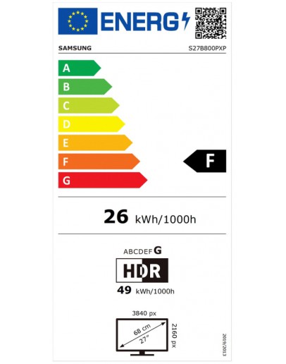Монитор Samsung 27B800, 27 IPS LED, 60 Hz, 5 ms GTG, 3840x