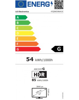 LG 43QNED86A3C, 43 4K QNED HDR Smart TV, 3840x2160