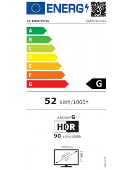 LG OLED42C41LA, 42 UHD OLED evo, 4K (3840 x 2160),