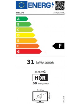 Монитор Philips Evnia 34M2C3500L, 34 Curved 1500R VA WLED,