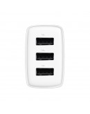 Мрежово зарядно устройство Baseus Compact 3U, 17W, 3 x USB F, Бял - 40412