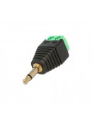 Конектор DeTech, 3.5mm M - Лустер клема, 10бр., Черен - 17178