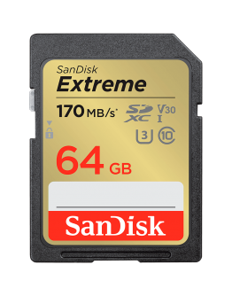 SanDisk Extreme 64GB SDXC Memory Card + 1 year