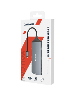 CANYON hub DS-15 8in1 4k USB-C Dark