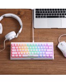 Marvo геймърска клавиатура Gaming Mechanical keyboard 61 keys TKL Hecate 61R WH - KG962G White - RED switches, RGB