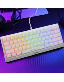 Marvo геймърска клавиатура Gaming Mechanical keyboard 61 keys TKL Hecate 61R WH - KG962G White - RED switches, RGB