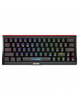 Marvo безжична механична геймърска клавиатура Wireless Gaming Mechanical keyboard Hecate 61WR Black - KG962W-R - Bluetooth 5.0, 63 keys