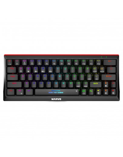 Marvo безжична механична геймърска клавиатура Wireless Gaming Mechanical keyboard Hecate 61WR Black - KG962W-R - Bluetooth 5.0, 63 keys