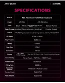 ATK професионална геймърска механична клавиатура Professional Gaming Mechanical Keyboard RS6 Ultra - 8K, TTC RGB Magneto Switches [Linear] - White Shadow