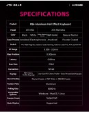 ATK професионална геймърска механична клавиатура Professional Gaming Mechanical Keyboard RS6 - 8K, Gateron Jade Pro Switches [Linear] - Black