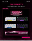 ATK професионална геймърска механична клавиатура Professional Gaming Mechanical Keyboard RS6 - 8K, Gateron Jade Pro Switches [Linear] - Black
