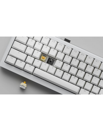 Ducky професионална геймърска механична клавиатура Professional Gaming Mechanical Keyboard One X Mini Wireless White - Ducky AI Switches [Linear]