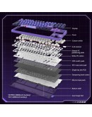 VGN безжична геймърска механична клавиатура Wireless Gaming Mechanical Keyboard - V87 Caribbean Blue - Power Silver Switches [Linear]