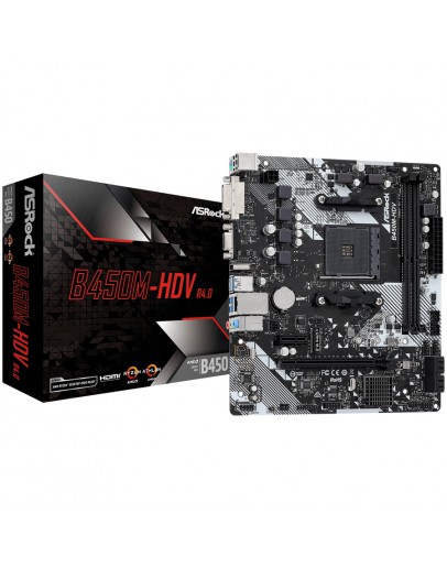 ASROCK MB B450 AM4 2 x DDR4 DIMM 4 x SATA3 1 x