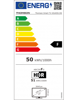 THOMSON 43UA5S13W TV 43 WHITE