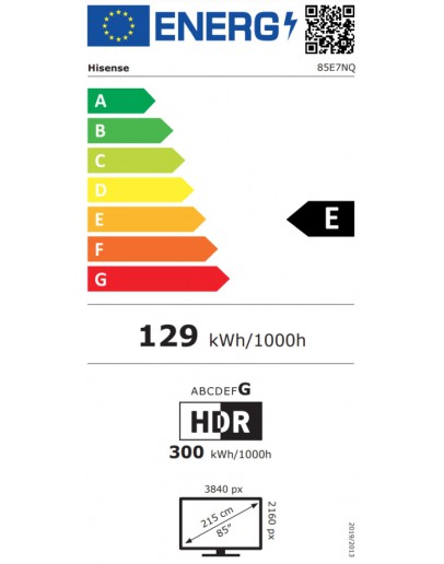 Hisense 85 E7NQ, 4K Ultra HD 3840x2160, Quantum Do