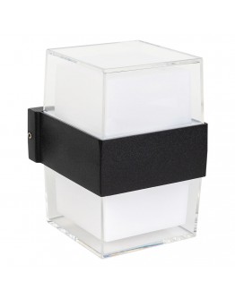 Фасадна лампа аплик DeTech , 2*5W, 4000K, IP44, Черен - 77036