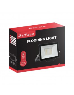 LED прожектор DeTech, 30W, 6500K, IP65, Черен - 77025