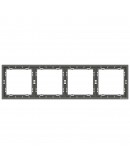 Четворна рамка DeTech DE-9227-84, Хоризонтална, За вграждане, 293x80, Сив - 75147