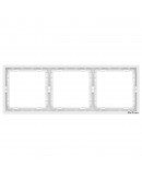 Тройна рамка DeTech DE-9227-83, Хоризонтална, За вграждане, 222x80, Бял - 75117