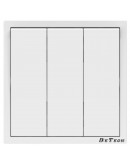 Троен електрически ключ DeTech DE-9227-03, С рамка, схема 1, 10А, 250V, За вграждане, IP20, Бял - 75107