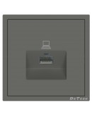 Единична розетка за компютър DeTech DE-9227-61, RJ45, Cat5E, За вграждане, IP20, Сив - 75141