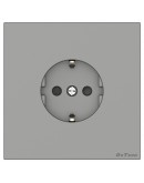 Единичен електрически контакт DeTech DE-9225-42, Шуко, За вграждане, 16А, 250V, IP20, Сив - 75098