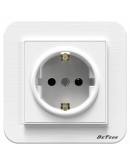 Единичен електрически контакт DeTech DE-9223-42, С рамка, Шуко, За вграждане,16А, 250V, IP20, Бял - 75033